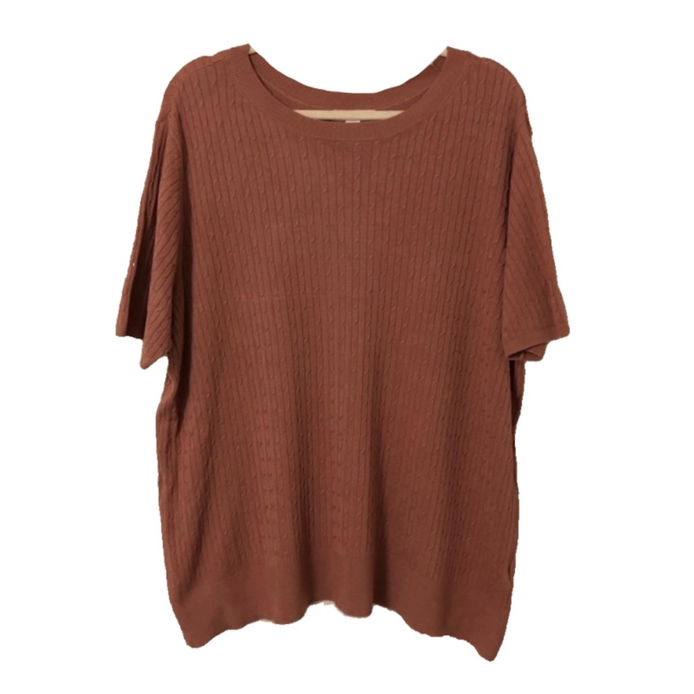 Knit Mauve Short Sleeve Sweater T-Shirt